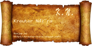 Kreuter Nóra névjegykártya